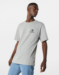 Camisetas Converse Stacked Logo Para Hombre - Negras | Spain-9805